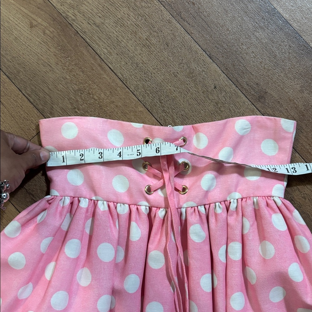 Jerri Shooter Las Vegas two piece polka dot skirt set vintage fairycore pink 70s - Picture 10 of 12